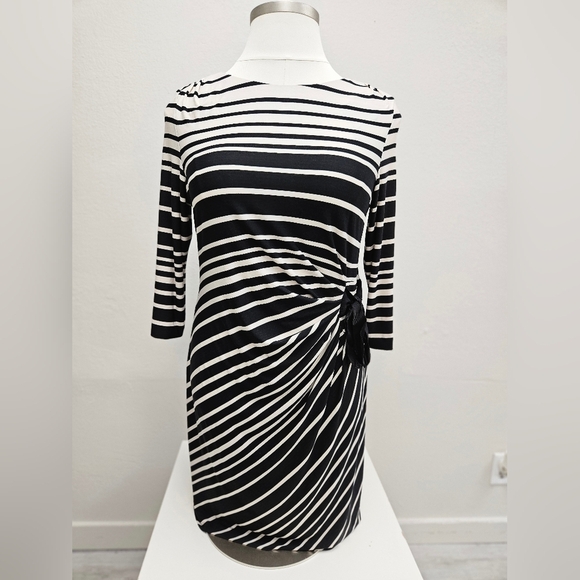 NORTHSTYLE Black and White Stripws Dress 16P - Picture 2 of 7